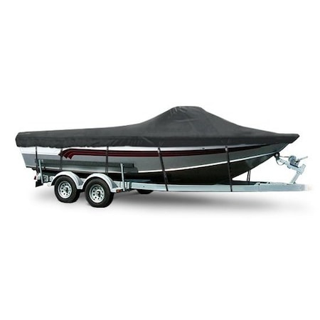 Eevelle Boat Cover ALUMINUM FISHING High Windshield, Outboard Fits 28ft 6in L up to 102in W Charcoal SCAFH28102B-CHL